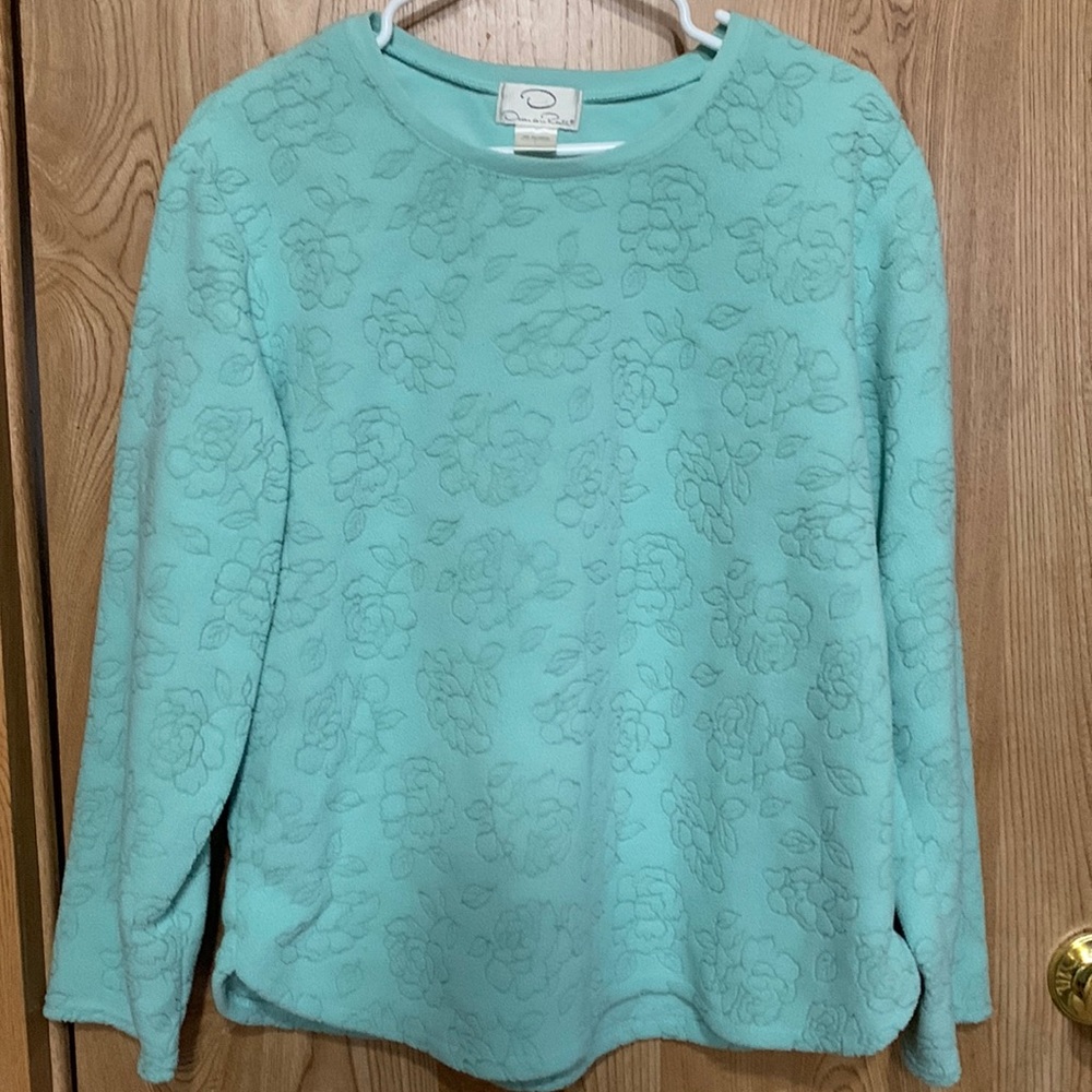 Oscar de la Renta. Size Large Teal Sweater